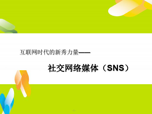 互联网时代的新秀力量--社交网络媒体(SNS)-PPT资料34页