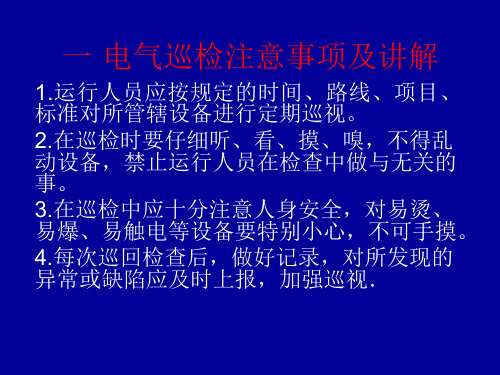 电气巡检注意事项及讲解(火电)