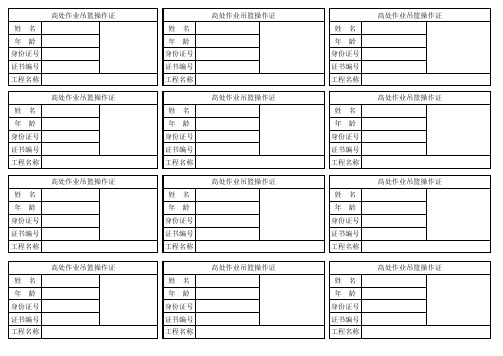 高处作业吊篮操作证