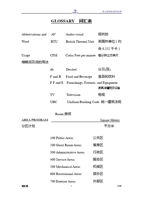 GLOSSARY  词汇表汇总