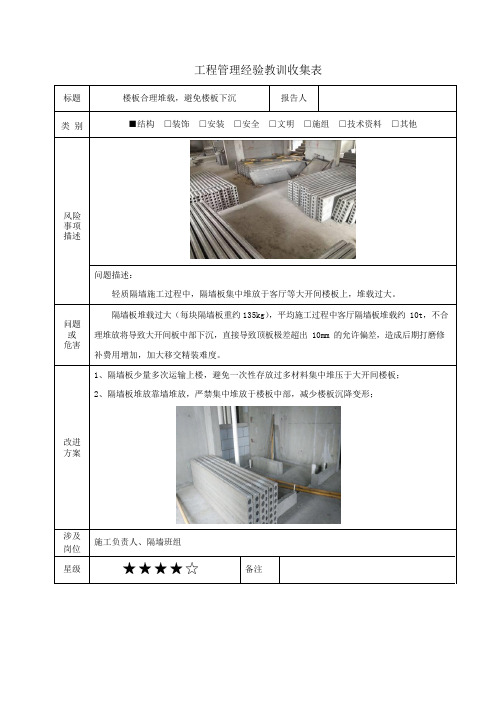 建筑施工优秀做法(混凝土楼板堆载)