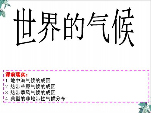 新高考高三三轮冲刺气候成因分析、特征描述精品PPT