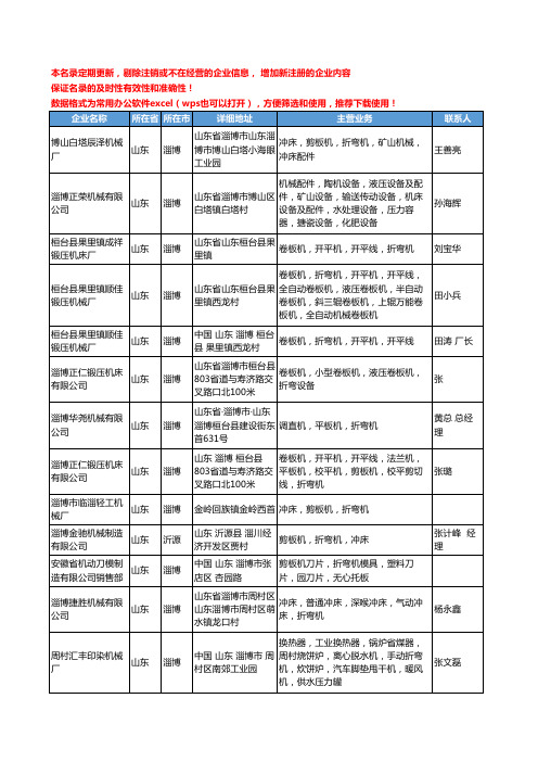 2020新版山东省折弯机工商企业公司名录名单黄页大全546家