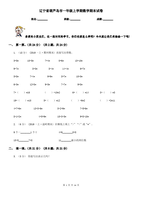 辽宁省葫芦岛市一年级上学期数学期末试卷