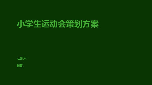 小学生运动会策划方案