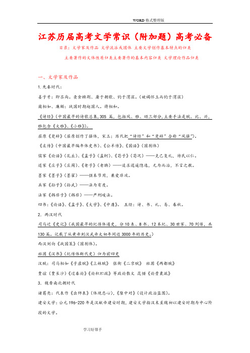 2018最新江苏高考语文文学常识附加题部分高考必备.doc