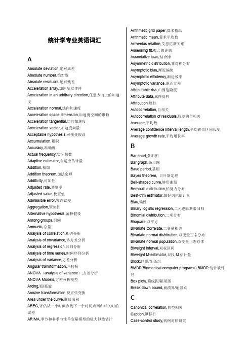 统计学专业英语词汇完整版