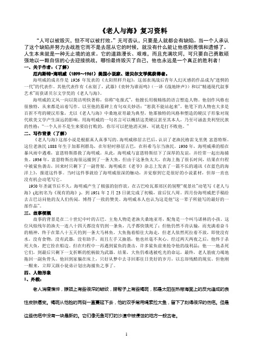 《老人与海》2011中考复习资料