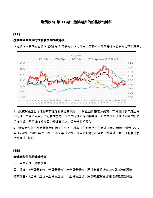 燃油期货的价格波动特征