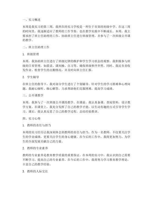 教师实习报告第三周