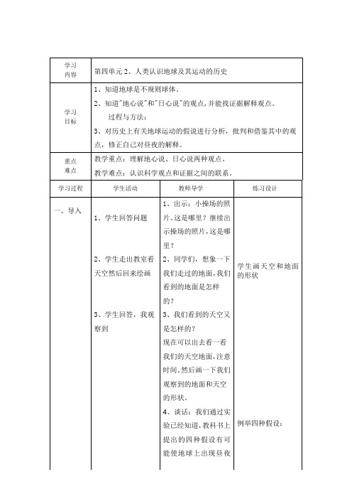 4、2人类认识地球及其运动的历史