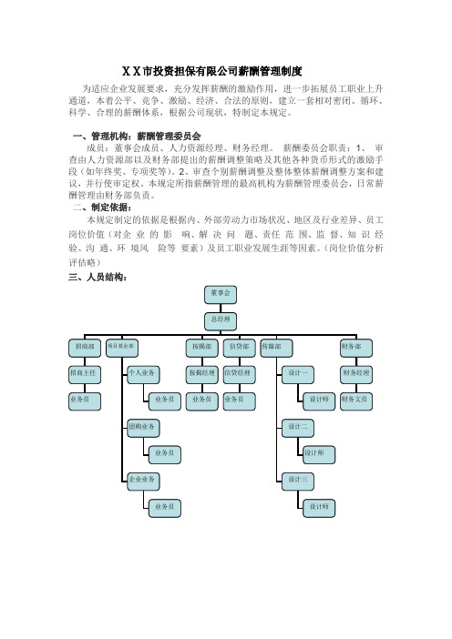 投资担保有限公司薪酬管理制度-客户经理