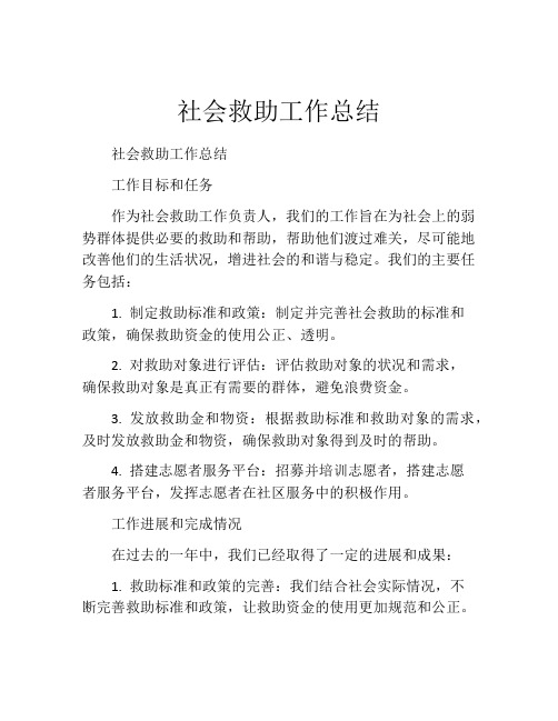 社会救助工作总结