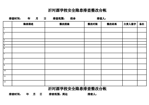 安全隐患排查记录汇总表