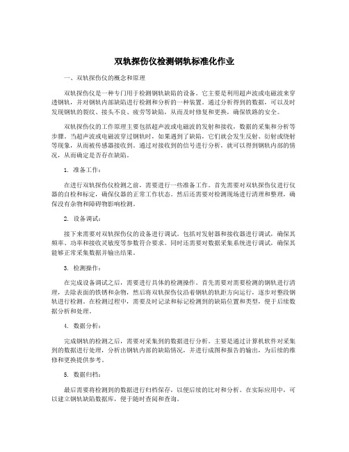 双轨探伤仪检测钢轨标准化作业