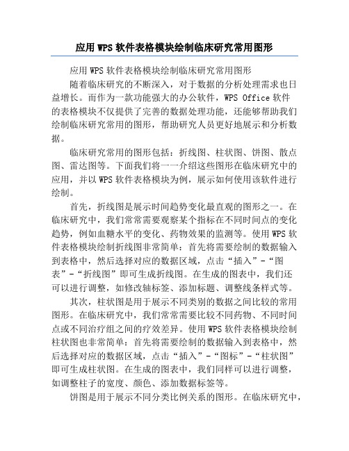 应用WPS软件表格模块绘制临床研究常用图形