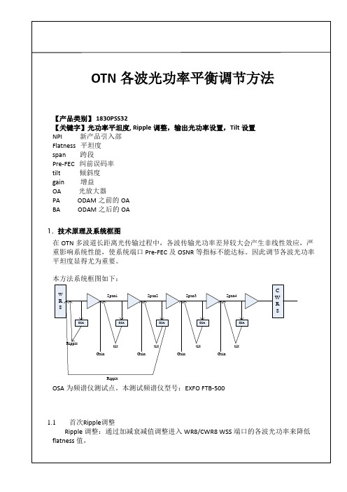 OTN各波光功率平衡调节方法