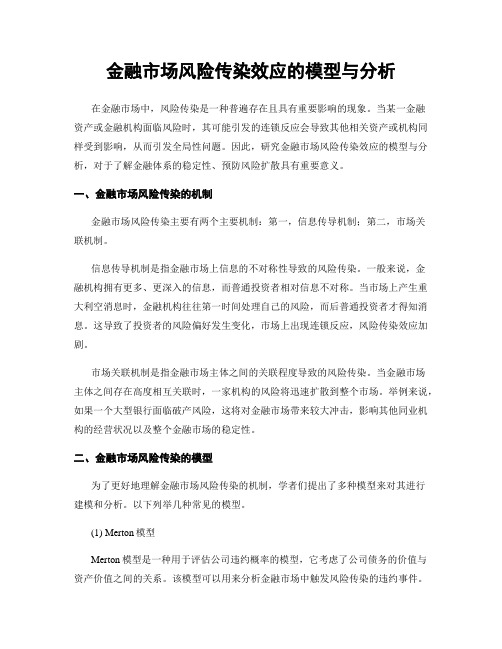 金融市场风险传染效应的模型与分析