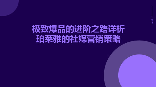 极致爆品的进阶之路详析珀莱雅的社媒营销策略ppt