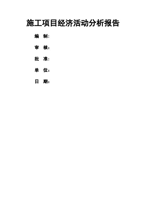 施工项目经济活动分析报告