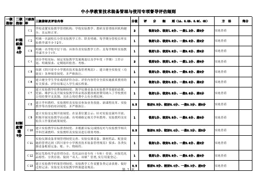 中小学教育技术装备管理与使用专项督导评估细则