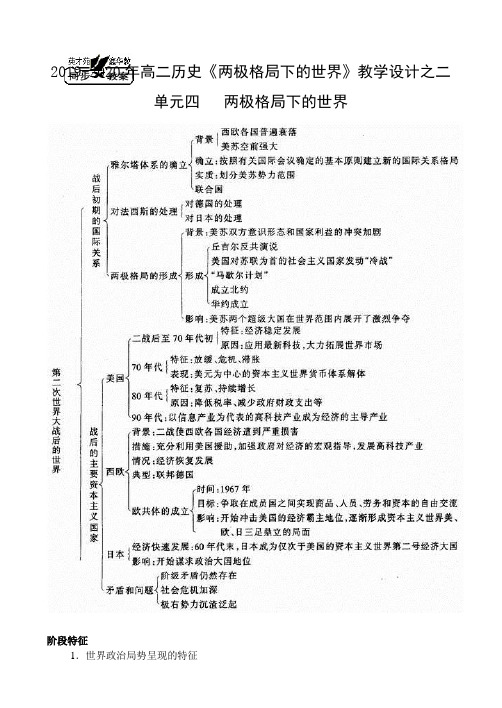 2019-2020年高二历史《两极格局下的世界》教学设计之二