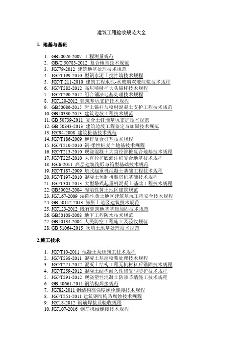 建筑工程验收规范大全