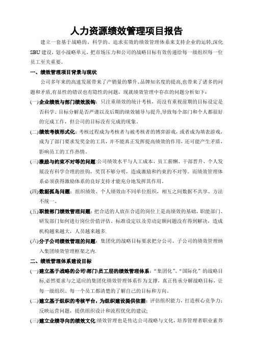 人力资源绩效管理体系建设立项报告Ver4.0