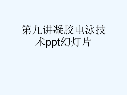 第九讲凝胶电泳技术ppt幻灯片