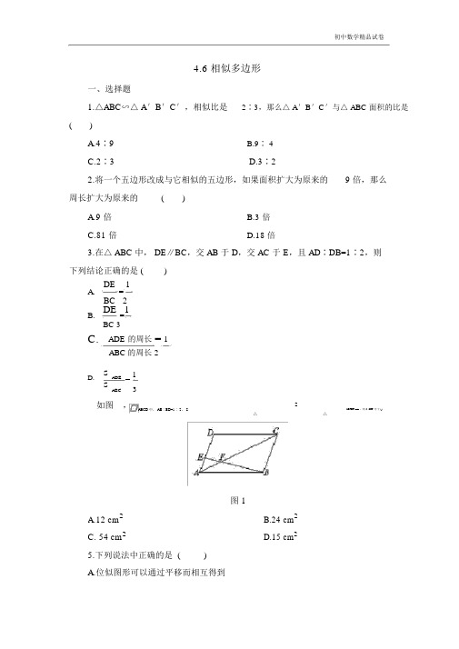 《相似多边形》综合拓展练习(有答案)