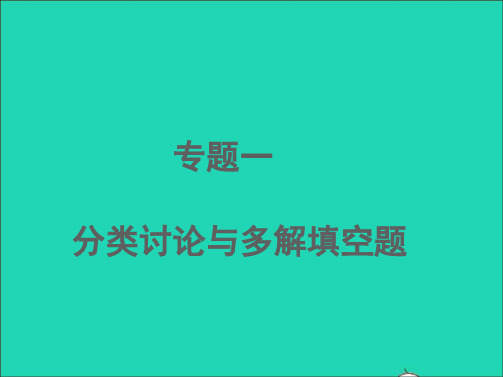 江西专版中考数学专题1分类讨论与多解填空题精练本