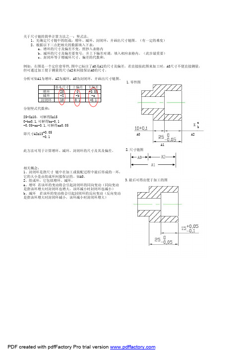 关于尺寸链的计算方法