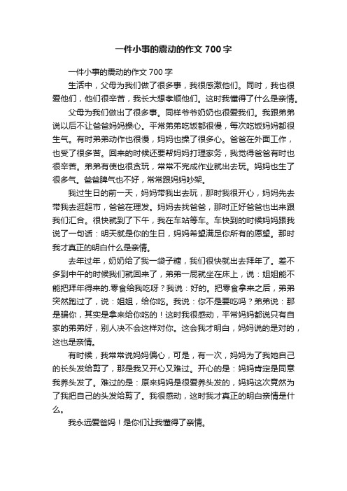 一件小事的震动的作文700字