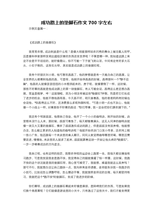 成功路上的垫脚石作文700字左右