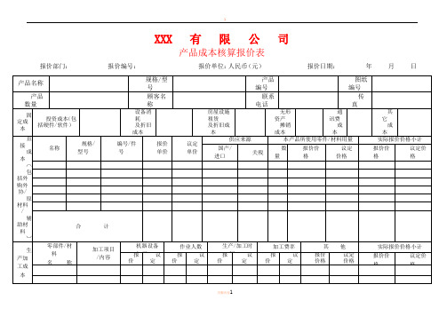 产品成本核算报价表[1]