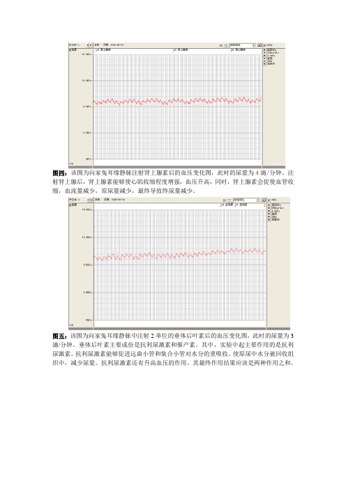 图四该图为向家兔耳缘静脉注射肾上腺素后的血压变化图,此时的.