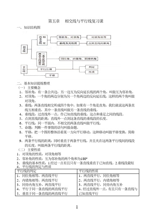 相交线与平行线复习课教案