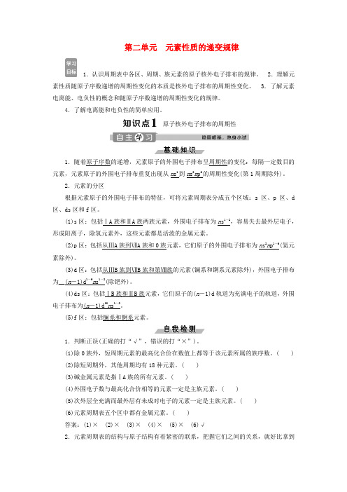 2019_2020学年高中化学专题2原子结构与元素的性质第二单元元素性质的递变规律学案苏教版选修3