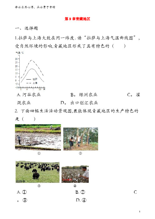 八年级地理下册 第九章 青藏地区单元测试(新)新