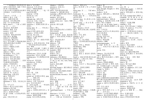 英语中考必备词汇1600(打印版)