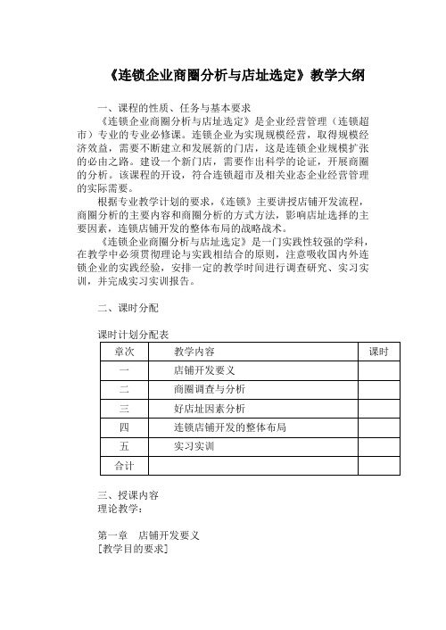 商圈分析与店址选定