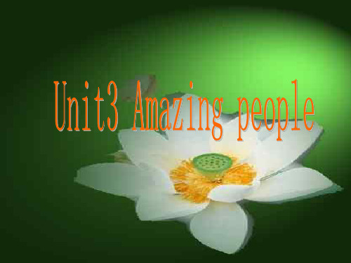 高一英语课件:Amazing people 江苏教育版