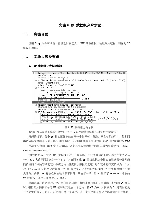 TCP-IP  IP 数据报分片实验