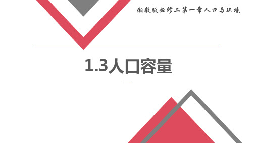 人口容量(课件)高一地理(湘教版2019必修第二册)