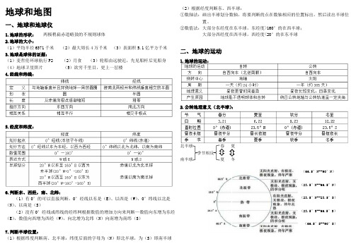 中图版  地理7年级上册知识点