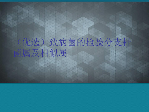 (优选)致病菌的检验分支杆菌属及相似属