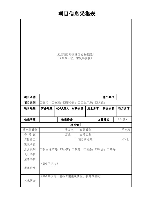 项目信息采集表