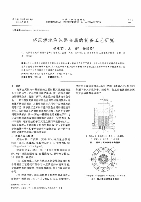 挤压渗流泡沫黑金属的制备工艺研究