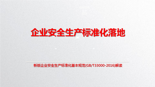 新版企业安全生产标准化基本规范解读2017年新版