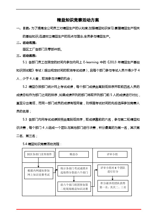 精益知识竞赛方案